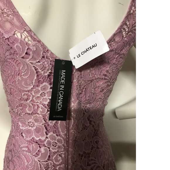 Le Chateau Lace Floral Lilac Lavender Purple/ Pink dress - Picture 5 of 7